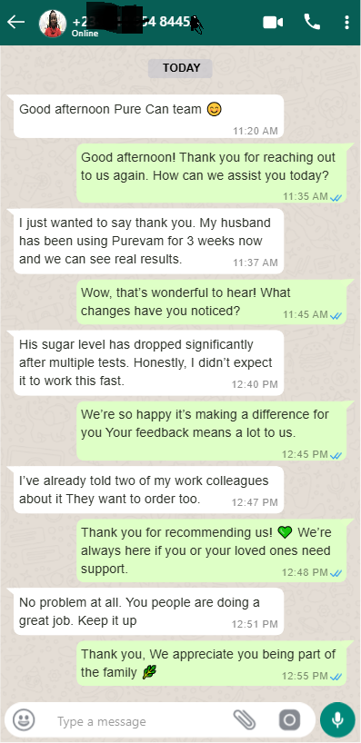 Customer WhatsApp testimonial 1