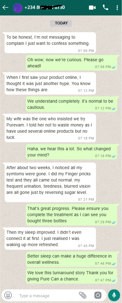 Customer WhatsApp testimonial 3